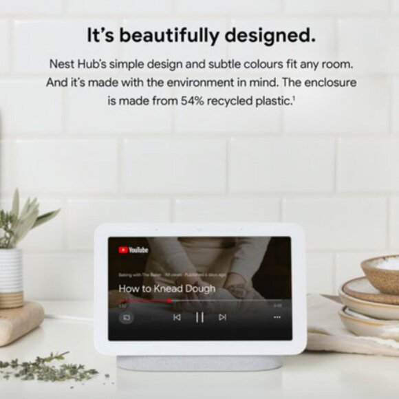 Google Nest Hub (GA00516-US) Smart Display with Google Assistant - Chalk - Picture 6 of 16